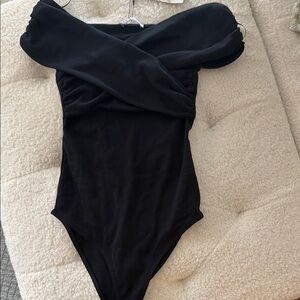 Zara Black Off the Shoulder Bodysuit NWT